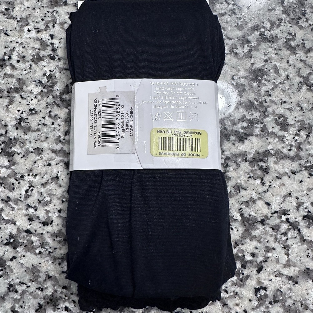 Jessica Simpson Women's Black Cavier Footless Ruffle Tights Size M/T  Style06777 - Picture 2 of 7